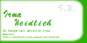 irma weidlich business card